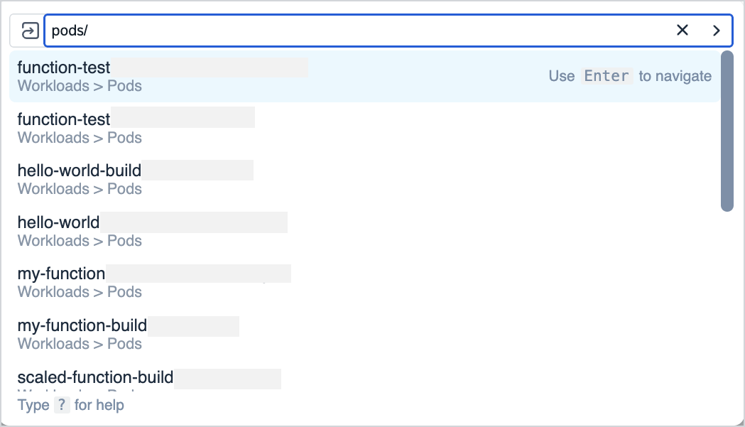 Listing all resources